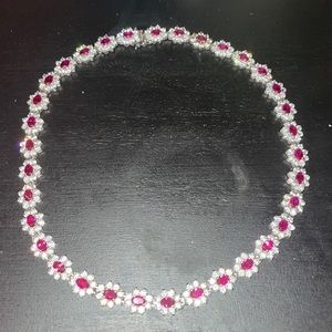 19” inch red ruby necklace